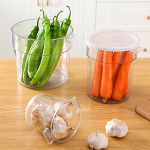 Conteneur de stockage alimentaire rond en plastique PC, design moderne, différentes capacités pour la farine et le riz - Product Image 1