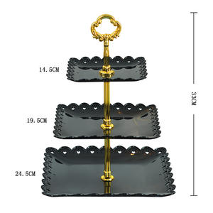 3 pz/set stile europeo tre strati torta di frutta vassoio fantasia da Dessert per la festa nuziale torta Stand di caramelle in plastica padella di frutta a secco - Product Image 4