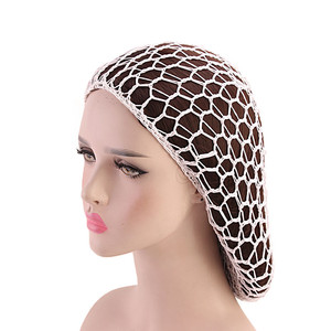 Bonnet en maille de rayonne et polyester pour femme, <span class=keywords><strong>filet</strong></span> à <span class=keywords><strong>cheveux</strong></span> en crochet, snood, couvre-<span class=keywords><strong>cheveux</strong></span> de <span class=keywords><strong>nuit</strong></span>, turban, accessoires pour <span class=keywords><strong>cheveux</strong></span> - Product Image 2