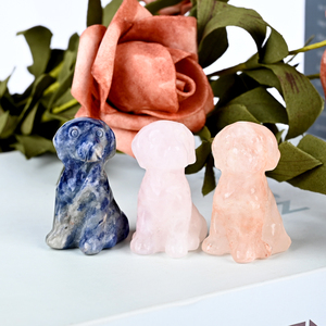 Bán Buôn Giá Thấp Mini Động Vật Tinh Thể Chạm Khắc Hỗn Hợp Chất Liệu Dễ Thương Pha Lê Con Chó Cho Món Quà - Product Image 2