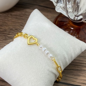 Fashion <b>Bracelets</b> 18K Gold Plated Jewelry Trendy Heart Link <b>Bracelet</b> for <b>Women</b> - Product Image 2