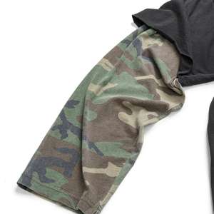 เสื้อยืดผ้าฝ้ายฟอกสีกรดสำหรับผู้ชายเสื้อยืดแขนยาวสองชั้นสำหรับผู้ชายแนวสตรีทโอเวอร์ไซส์วินเทจ - Product Image 3