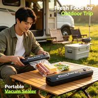 Machine de mise sous vide électrique portable en plastique, design compact, pour la conservation des aliments (viande, fruits, légumes) dans la cuisine