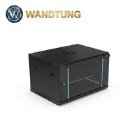 Kabinet Jaringan Dinding 600*600*450mm 6u 12u dengan Pintu Depan Kaca Tempered untuk Aplikasi Pusat Data