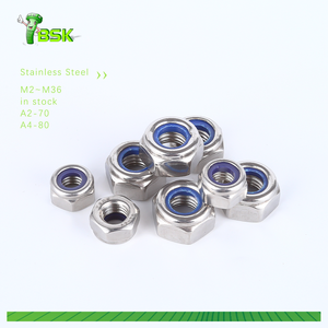 Harga pabrik mur kunci baja tahan karat metrik M2-M36 DIN 980 DIN 982 DIN 985 nilon masukkan mur Hex nylock nuts - Product Image 2