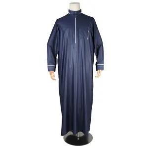 Harga pabrik musim panas disesuaikan gaun tradisional Muslim pria Kaftan Jubah etnik Jilbab Khimar Maxi Qamis Boubou Arab Thobe