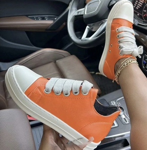 Chaussures pour femme, nouvelle arrivée, en cuir, tendance, à lacets épais, baskets mode femme - Product Image 1