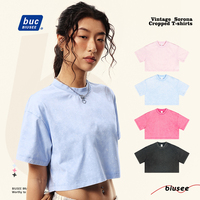 Ropa de mujer de secado rápido de refrigeración de peso pesado Retro recortada de alta calidad camisetas personalizadas