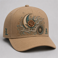 Casquette de baseball personnalisée style Old English, 5 panneaux, visière incurvée, style Dad Hat, streetwear urbain West Coast, vente en gros, faible MOQ
