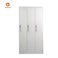 Armoires de rangement en métal personnalisées à 3 portes en acier pour gymnases, bureaux d'école et vestiaires du personnel
