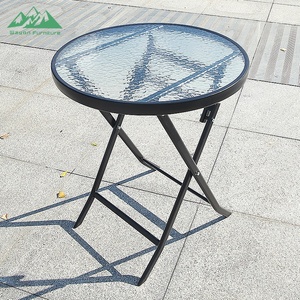 Mesa de Comedor Plegable de Lujo con Tapa de Cristal Wayon, Mesa Portátil Cuadrada y Redonda para Exteriores, para Balcón y Jardín - Product Image 2