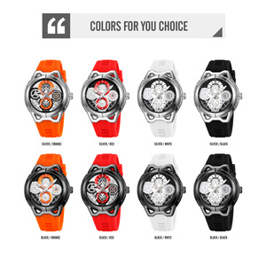 Men's round chronograph watch Luxury silicone watch strap 30M waterproof quartz watch Wholesale watches - Product Image 3