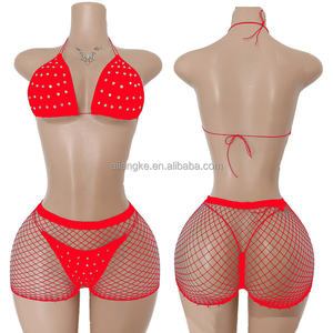 Vadulyer源工厂批发定制热镐水钻异国舞蹈服装加尺码脱衣舞服装 - Product Image 5