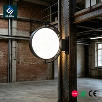 Boîte à lumière LED rectangulaire en aluminium, double face, illuminée, rotative, résistante aux intempéries, haute luminosité 10000 lumens, impression HD UV