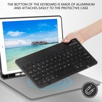 Mini Keyboard dan Mouse Bluetooth Isi Ulang Warna Putih, Combo Keyboard dan Mouse Nirkabel untuk Tablet iOS