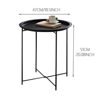 Table d'appoint en métal Table de canapé ronde Plateau amovible Balcon terrasse jardin, Table pliante en métal bon marché, Table basse