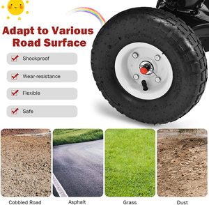 Kereta Anak empat roda alat troli dorong alat mainan troli tangan troli kayu gerobak taman dengan roda pneumatik - Product Image 4