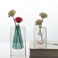 100ml 150ml luxueux fait à la main Double paroi en forme de cône en verre transparent diffuseur de roseaux bouteille diffuseur de parfum Vase