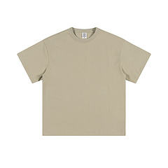 T-shirt à manches courtes uni de luxe à imprimé personnalisé de haute qualité pour hommes grande taille épaule tombante 100% coton épais - Product Image 6