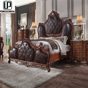 Venta al por Mayor de Muebles de Lujo de la Mejor Calidad, Diseño Moderno de Estilo Francés, Cama King Size de Madera con Colchón de Tela de Terciopelo, Cama King Size de Lujo - Product Image 1