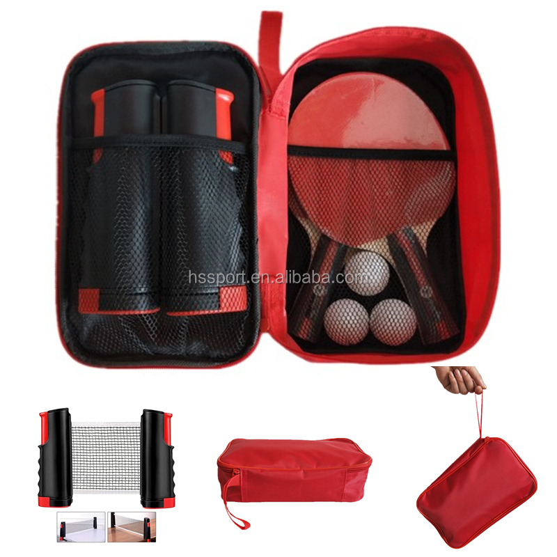 Высококачественная профессиональная ракетка для настольного тенниса, набор из 2 ракеток с 3 лопастями, 1 сетка с сумкой, ракетка для пинг-понга, эластичный резиновый комплект для настольного тенниса