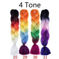 Extensions de tresses de cheveux synthétiques de haute qualité de 60 cm, Jumbo Ombre, pour tresses au crochet, pour cheveux africains