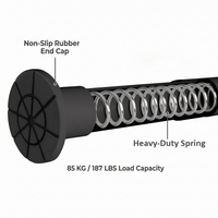 Tringle de Douche Extensible Robuste en Fer, Réglable 70-120cm, Diamètre 25mm, Épaisseur 0.7mm, Installation Sans Perçage