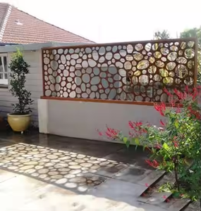 Custom Outdoor <b>Privacy</b> <b>Screen</b> in Black Corten Steel Weather-Resistant Lighted & Easy Install - Product Image 6