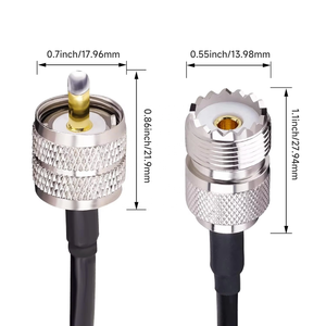 Antena Coaxial de 27MHz con Base de Aleación de Aluminio, Cable RF LMR200 de 20m y Conector SO239 a PL259, Polarización Vertical - Product Image 2