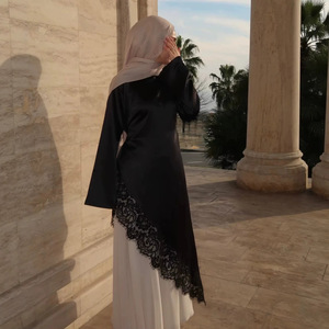 YIDENG 2026 Abaya in Pizzo con Set Hijab, Vestito Lungo Modesto per Donne Musulmane, Ideale per <span class=keywords><strong>la</strong></span> <span class=keywords><strong>Preghiera</strong></span> dell'Eid - Product Image 1