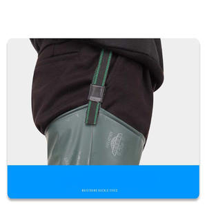 Pantalon mi-eau vert et <span class=keywords><strong>bottes</strong></span> <span class=keywords><strong>de</strong></span> pluie antidérapantes Pantalon <span class=keywords><strong>de</strong></span> pataugeoire imperméable aux genoux pour la <span class=keywords><strong>pêche</strong></span> et la plantation - Product Image 2