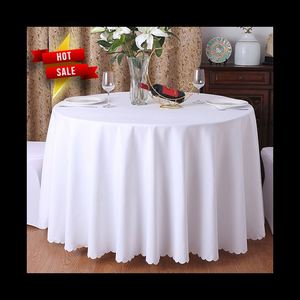 Round Waterproof Stain Resistant Washable Tablecloth Polyester for Dinning <b>Table</b>, <b>Buffet</b> Parties Event Decor - Product Image 1