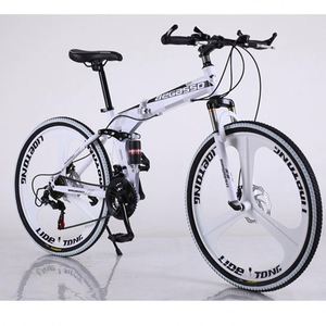 Bicicleta de Montaña Plegable de 24/<span class=keywords><strong>26</strong></span> Pulgadas con Doble Amortiguación, 24 Velocidades, Cuadro de Acero con Suspensión Trasera, Frenos de Disco, Llantas de Aleación de Aluminio para Uso Urbano - Product Image 1