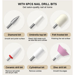Kit bor kikir kuku elektrik portabel, alat manikur pedikur profesional lampu UV/LED untuk Gel akrilik Rumah & Salon <span class=keywords><strong>2</strong></span> dalam 1 - Product Image 3