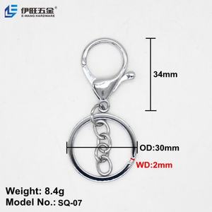 YIWANG Wholesale Metal Keychains Lobster Clasp <b>Key</b> Chain Rings Pendant DIY Jewelry Making Accessories Gift Three-piece Keychain - Product Image 3