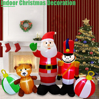 Décoration de Noël géante gonflable de 2,4 m (8 pieds) : Père Noël, ours en peluche, casse-noisette, alimentée par courant continu, écologique, étanche IP44, illuminée pour jardin et centre commercial