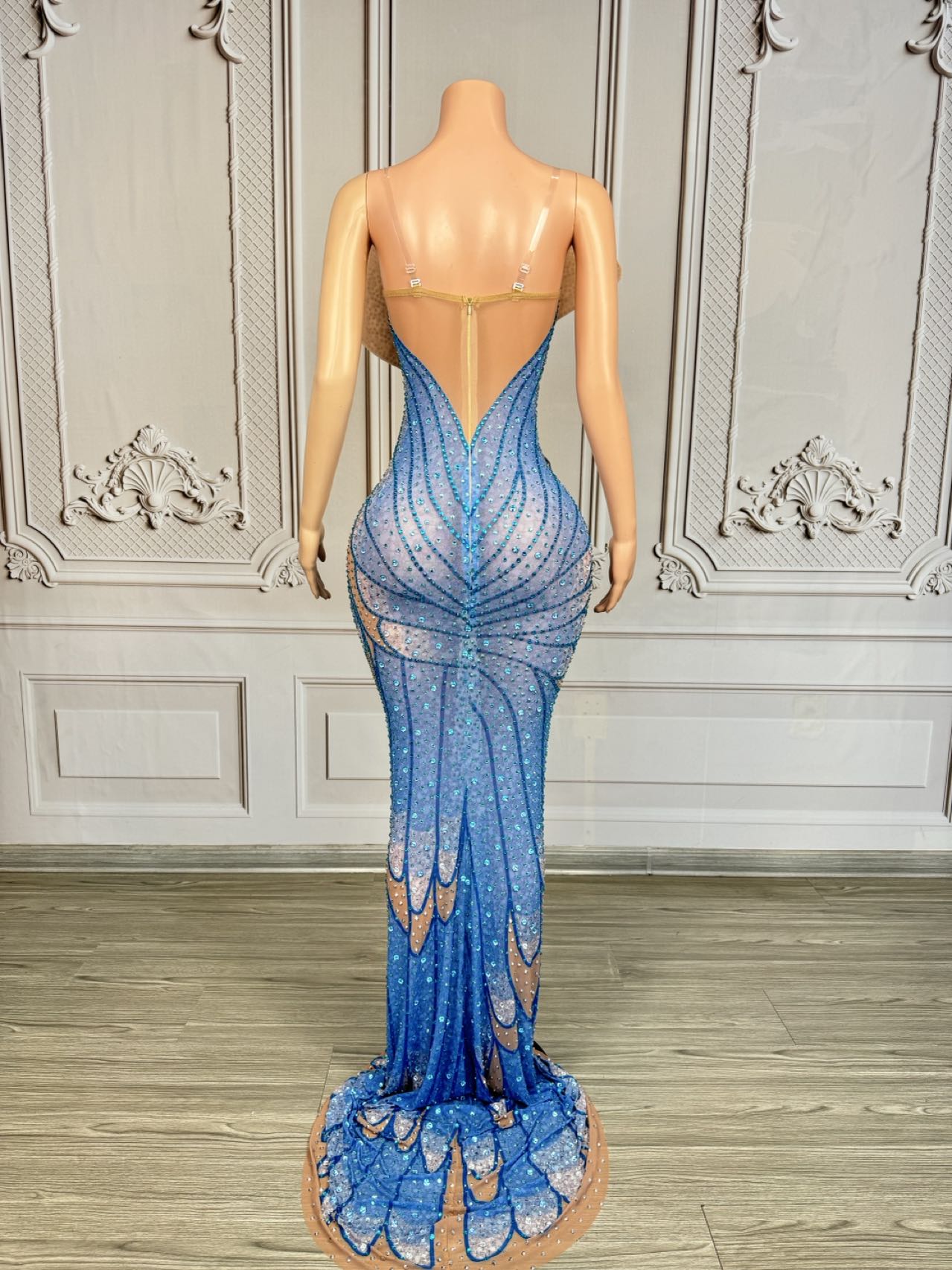 Luxury Butterfly Wings Diamond Birthday Wedding Guest Dress
