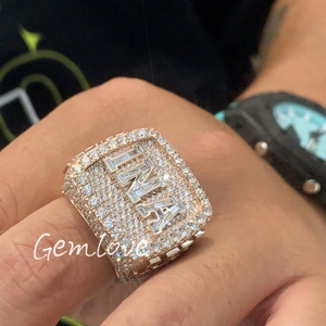 Стильное мужское кольцо на заказ, 9K-14K, золото с лабораторными бриллиантами, CVD, свадебные и праздничные украшения с сертификатом IGI - Product Image 4