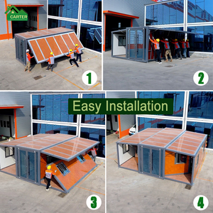 Tùy chỉnh 20ft phẳng gói mô-đun hai tầng đúc sẵn gấp prefab biệt thự mở rộng container nhà thép cho khách sạn - Product Image 5