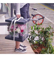 Boîte à cadeaux transparente pliable personnalisée pour mariage, fête, emballage de cadeaux, bonbons, fleurs