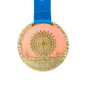 10 साल के आपूर्तिकर्ता कस्टम खोखले पदक व्यक्तिगत 3 डी मैराथन पदक खेल धातु पदक विजेता पुरस्कार