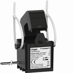 Trasformatore di Corrente a Nucleo Diviso Hager 63/5A Cl.3 0.6VA 50/60Hz IP20 per Monitoraggio Elettrico - Product Image 1