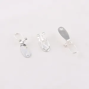 Colore argento in metallo orecchino clip post con clip sul retro per la ricerca di gioielli