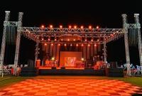 Scène de concert extérieure en aluminium Dragonstage, pieds réglables, anti-rouille, toit en treillis portable, haute capacité, CE