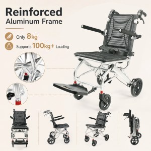 <span class=keywords><strong>Silla</strong></span> <span class=keywords><strong>de</strong></span> Ruedas Manual Ligera <span class=keywords><strong>de</strong></span> Aluminio AC976L, Plegable y Portátil, Venta al Por Mayor <span class=keywords><strong>de</strong></span> Fábrica - Product Image 2