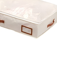 Boîte de rangement transparente pliable grande capacité sous lit, anti-poussière, rectangulaire, pour couettes et vêtements, gain de place