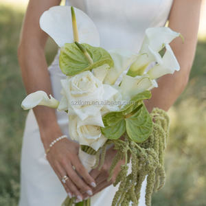 <span class=keywords><strong>Bouquet</strong></span> <span class=keywords><strong>de</strong></span> fleurs <span class=keywords><strong>de</strong></span> mariage, <span class=keywords><strong>bouquet</strong></span> <span class=keywords><strong>de</strong></span> mariée au toucher réel, blanc et vert, bouquets <span class=keywords><strong>de</strong></span> mariage, fleurs artificielles, <span class=keywords><strong>bouquet</strong></span> <span class=keywords><strong>de</strong></span> demoiselle d'honneur - Product Image 3