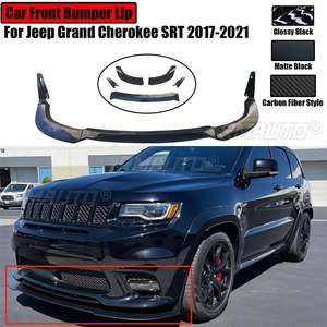 Alerón Delantero para Jeep Grand Cherokee SRT 2017-2021, Estilo Fibra de Carbono, Negro Brillante, 5 Piezas, 2020 2019 - Product Image 1