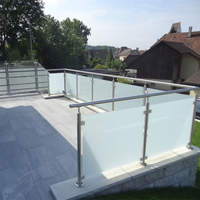 Poteau de main courante extérieur en acier inoxydable, balustrade en verre, garde-corps de balcon moderne