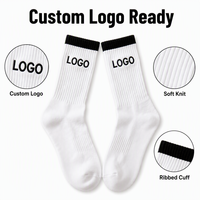 Chaussettes en coton respirantes pour hommes et femmes, broderie sportive personnalisée avec logo, pour activités de plein air